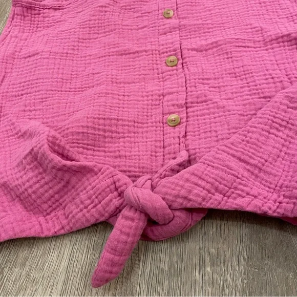 CAT & JACK Pink Tie Front Tank Top - $3 bundle item - Picture 3 of 6